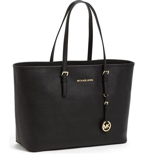 michael kors large jet set saffiano tote|michael kors saffiano bag black.